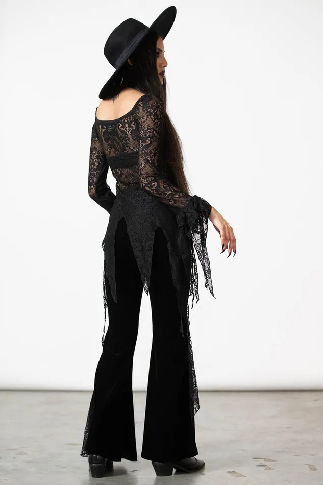 Killstar Faythe Lace Top Women Long Sleeves