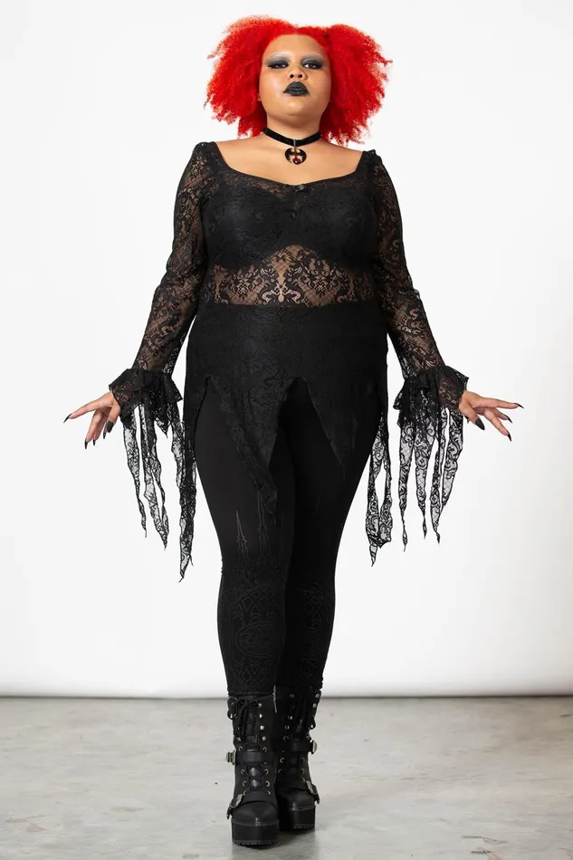 Killstar Faythe Lace Top Women Long Sleeves