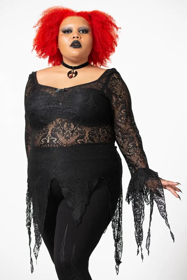 Killstar Faythe Lace Top Women Long Sleeves