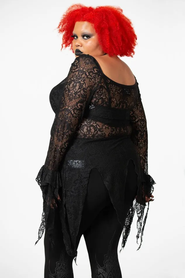 Killstar Faythe Lace Top Women Long Sleeves