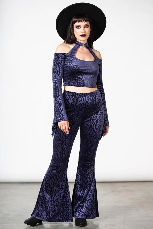 Killstar Felinology Crop Top PLUM Women Going Out