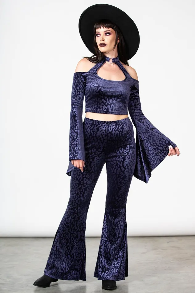 Killstar Felinology Crop Top PLUM Women Going Out