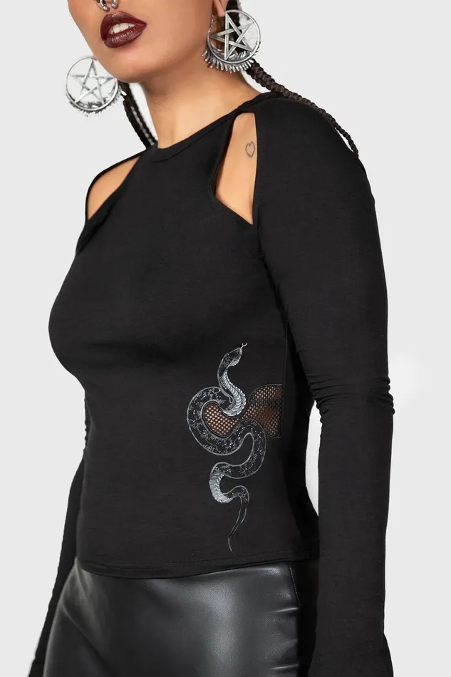 Killstar Femme Fangs Top Women Long Sleeves