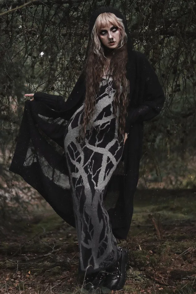 Killstar Forest Knit Dress Women Knitted