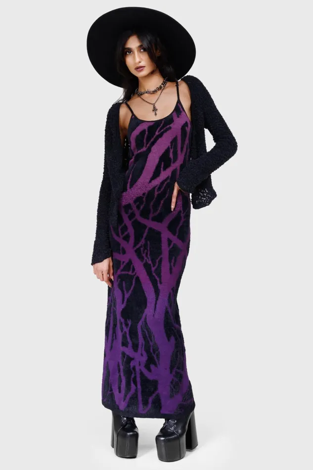 Killstar Forest Knit Maxi Dress Women Knitted