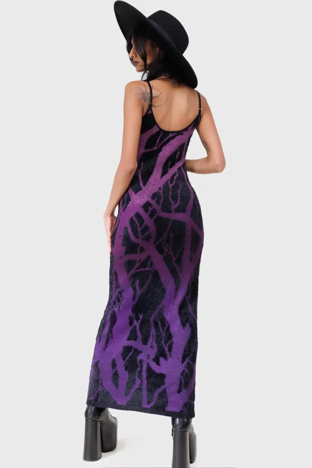 Killstar Forest Knit Maxi Dress Women Knitted
