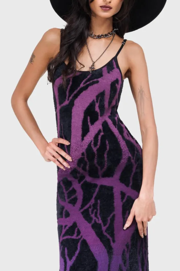 Killstar Forest Knit Maxi Dress Women Knitted