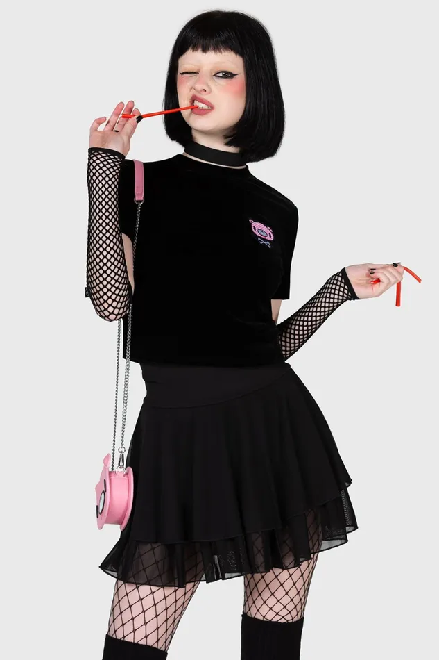 Killstar Gloomy Bones Crop Top Women Crop