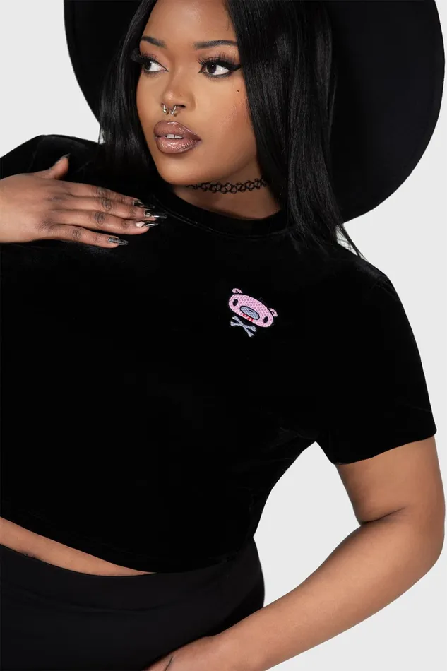 Killstar Gloomy Bones Crop Top Women Crop