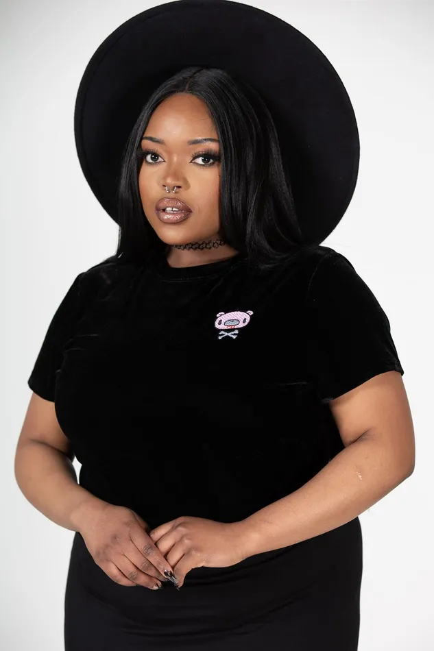 Killstar Gloomy Bones Crop Top Women Crop