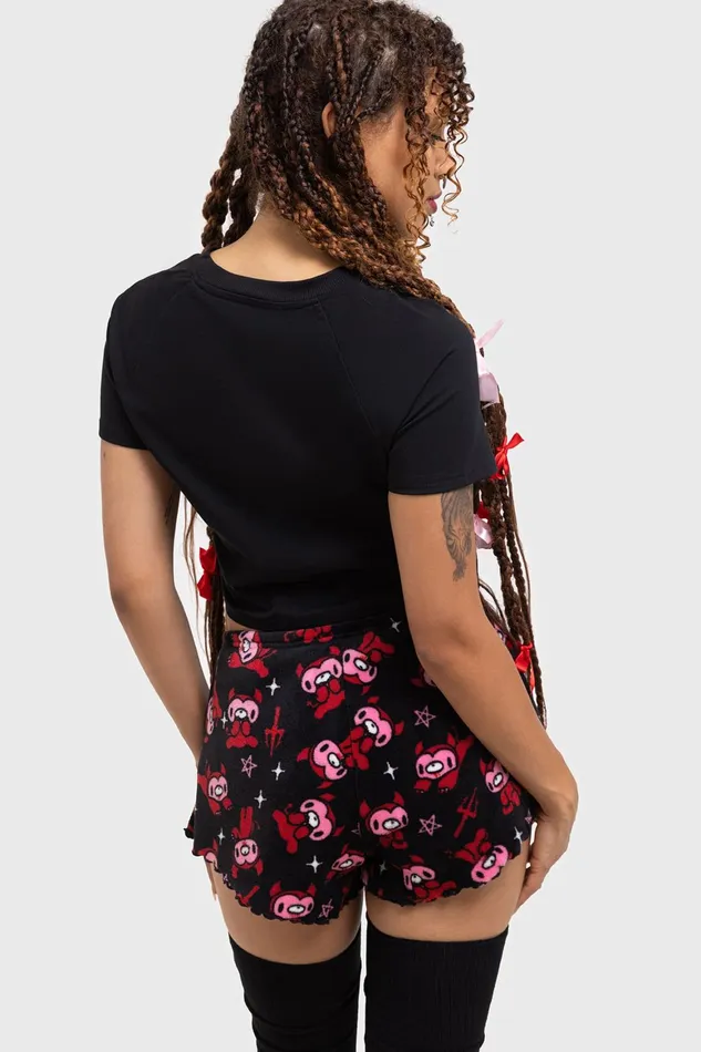 Killstar Gloomy Horns Lounge Shorts Women Shorts
