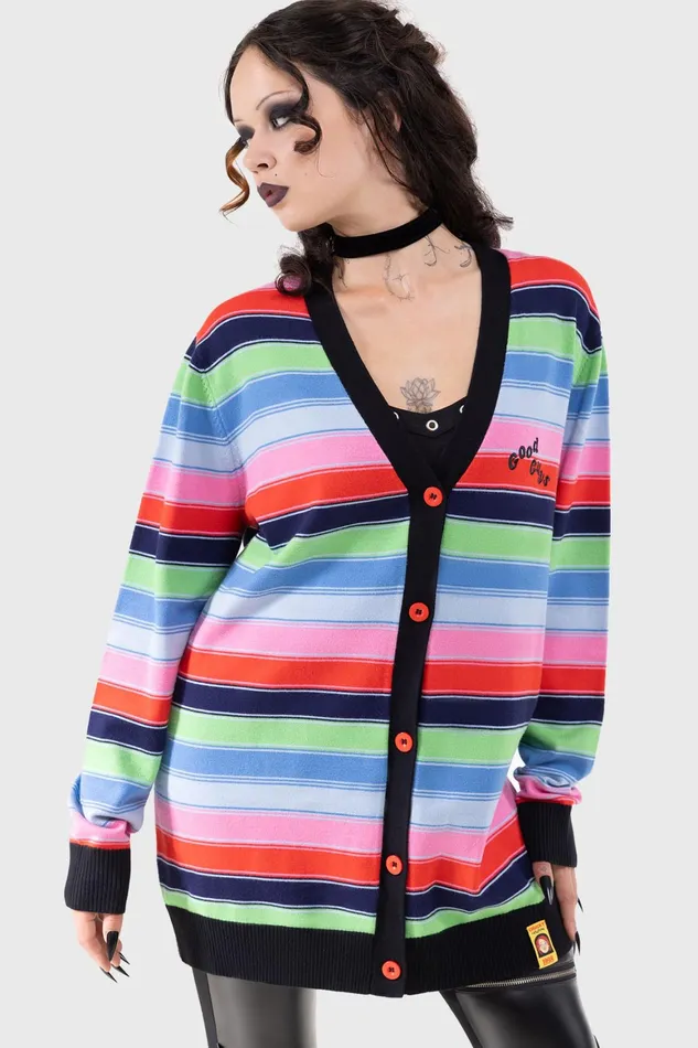 Killstar Good Guys Finish Last Knit Cardigan Men Knitwear