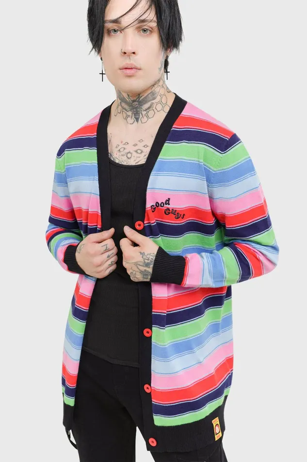 Killstar Good Guys Finish Last Knit Cardigan Men Knitwear