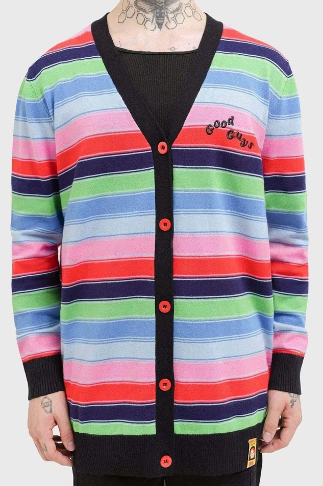 Killstar Good Guys Finish Last Knit Cardigan Men Knitwear