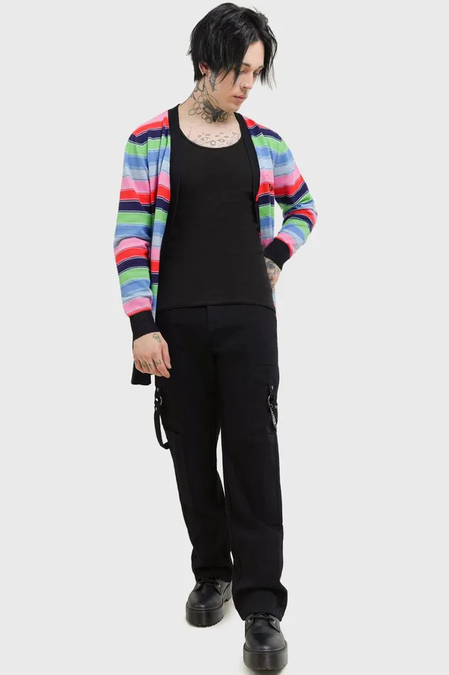Killstar Good Guys Finish Last Knit Cardigan Men Knitwear