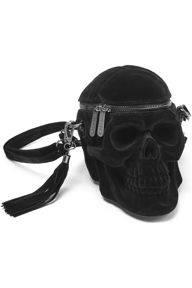Killstar Grave Digger Skull Handbag VELVET Women Handbags