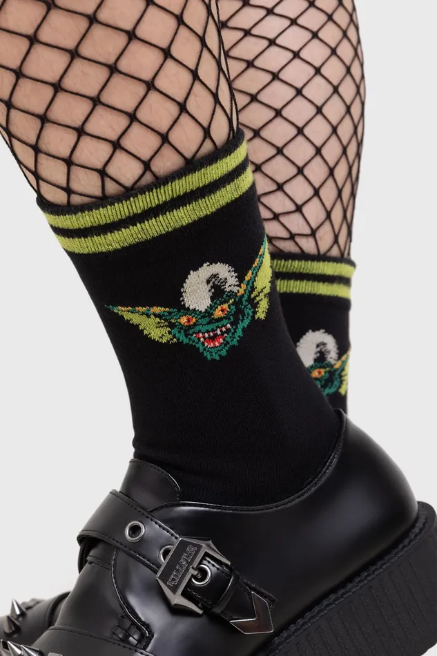 Killstar Gremlin Stripe Ankle Socks Women Socks and Tights