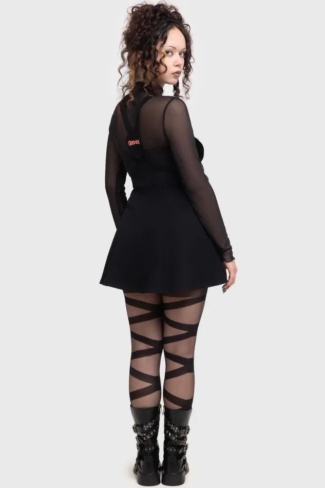 Killstar Gremlin Stripe Pinafore Dress Women Mini