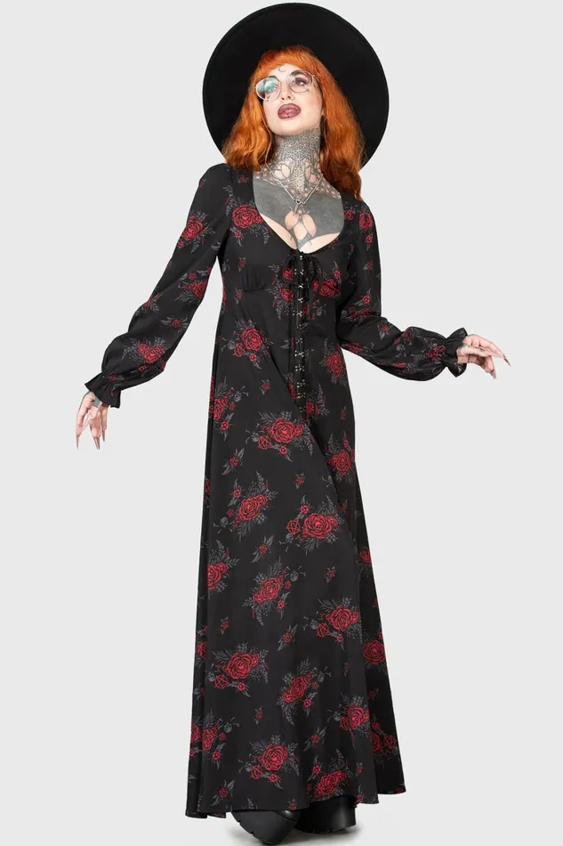 Killstar Hail Pandora Maxi Dress Women Shirt