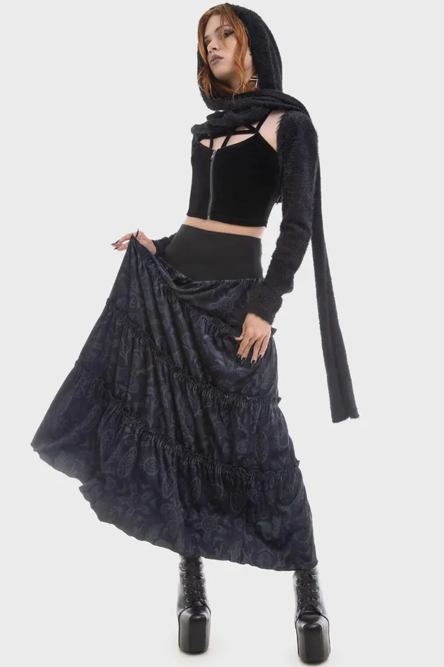 Killstar Half Vamp Maxi Skirt Women Maxi Skirts