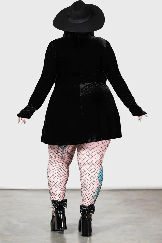 Killstar Hecate Velvet Plunge Dress Women Mini