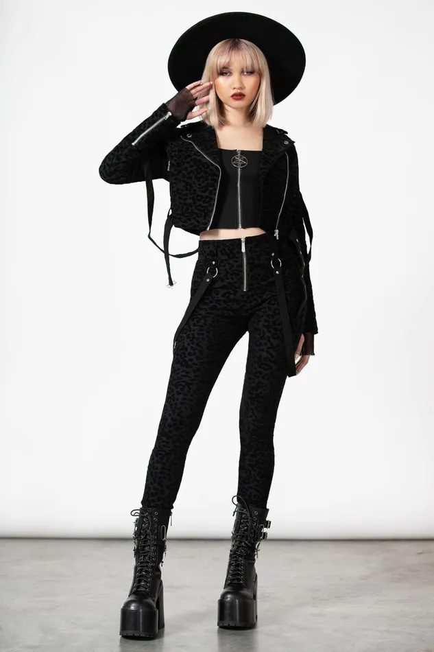Killstar Hellcat Zip Trousers Women Trousers and Jeans