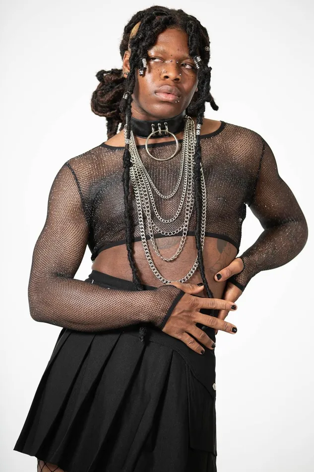 Killstar Hellia Fishnet Top Women Crop