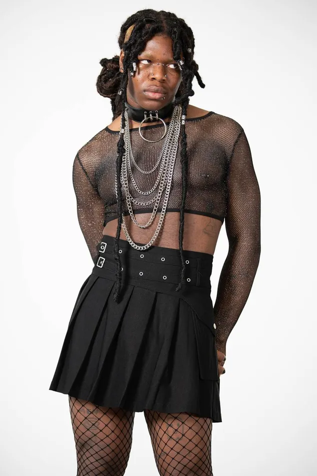 Killstar Hellia Fishnet Top Women Crop