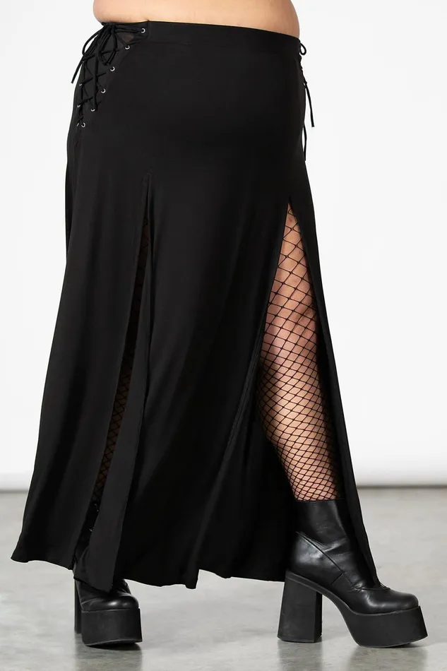 Killstar Hellverina Split Maxi Skirt Women Maxi Skirts