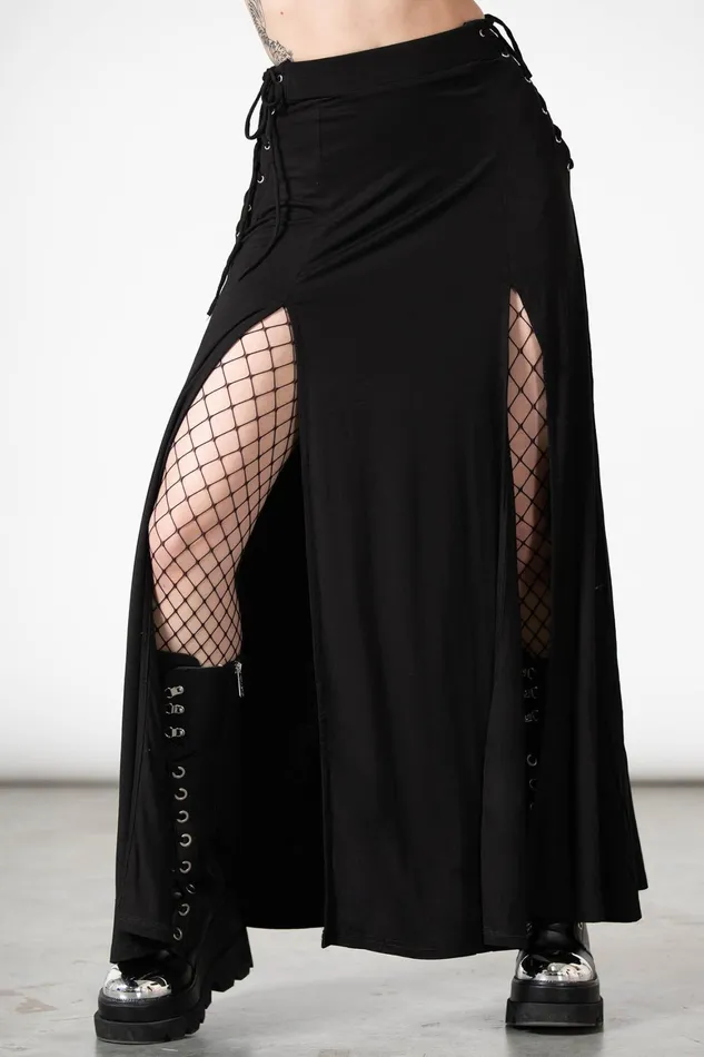 Killstar Hellverina Split Maxi Skirt Women Maxi Skirts