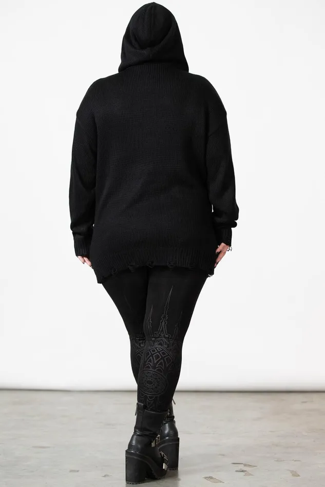 Killstar Hyperion Hooded Knit Sweater Women Sweaters