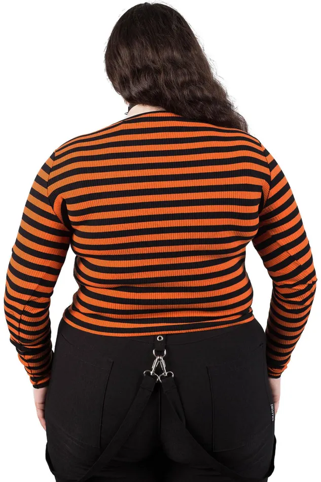 Killstar Izora Ribbed Top PUMPKIN Women Long Sleeves