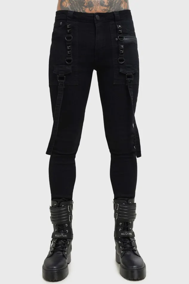 Killstar Kihilist Bondage Trousers Men Jeans and Trousers