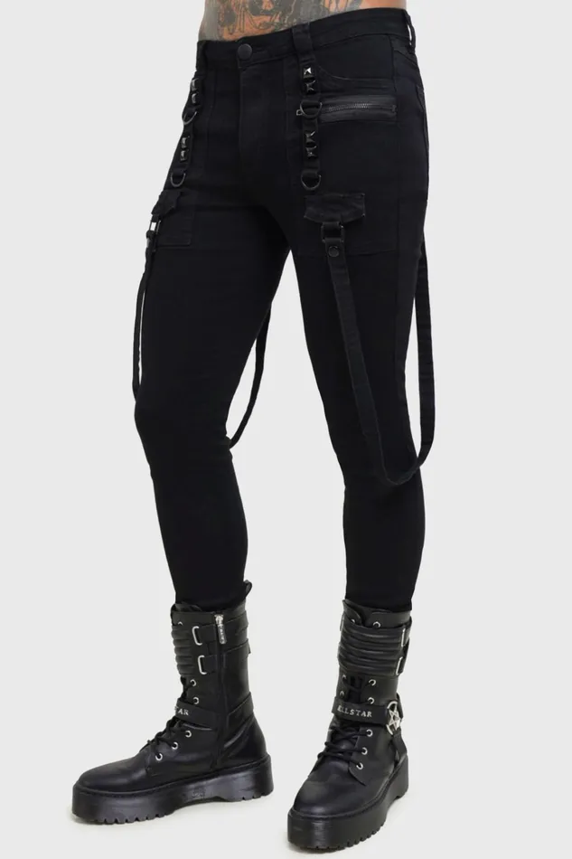 Killstar Kihilist Bondage Trousers Men Jeans and Trousers