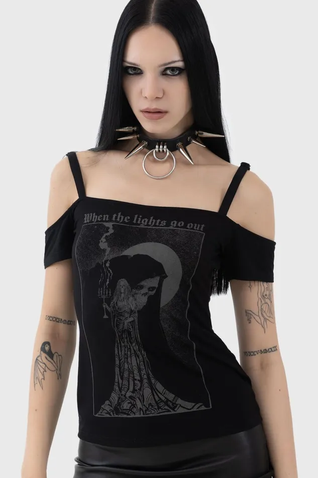 Killstar Lights Out Top Women TShirts and Vests