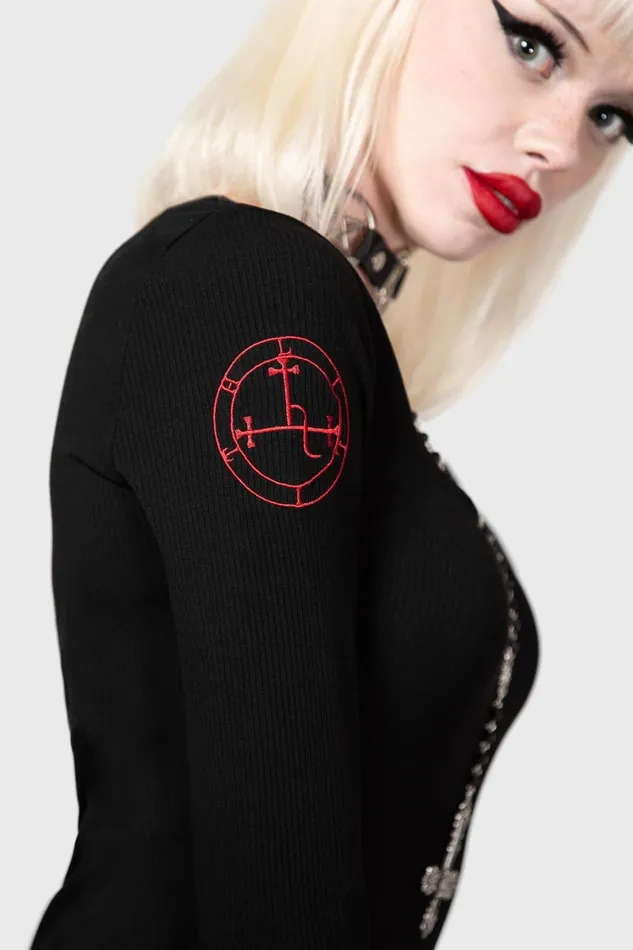Killstar Lilith039s Rage Long Sleeve Dress Women Maxi