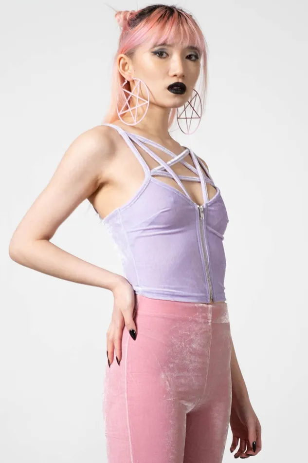 Killstar Lost In Sin Zip Top PASTEL LILAC Women Going Out