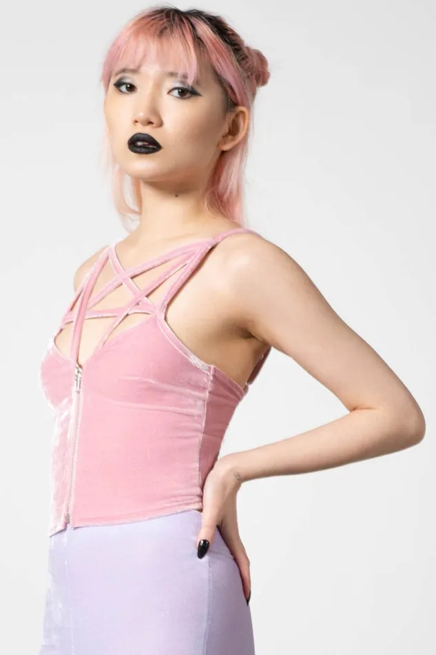 Killstar Lost In Sin Zip Top PASTEL PINK Women Going Out