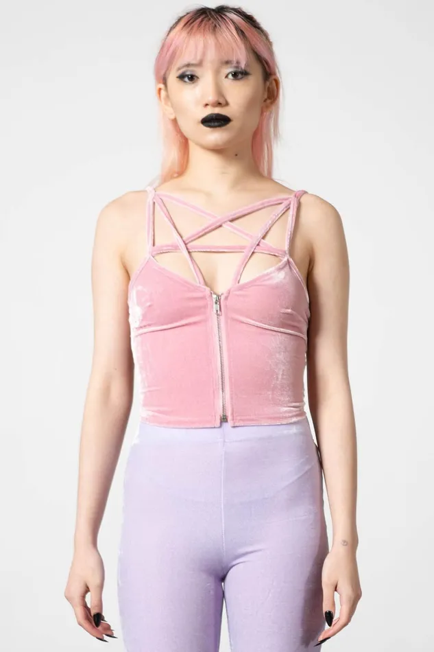 Killstar Lost In Sin Zip Top PASTEL PINK Women Going Out