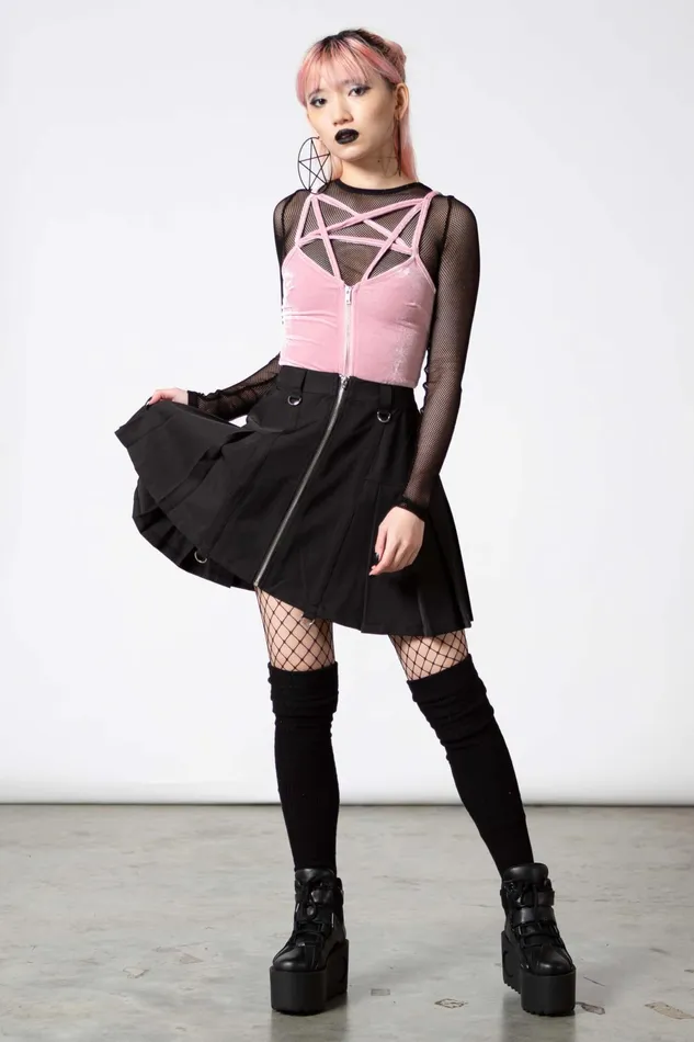 Killstar Lost In Sin Zip Top PASTEL PINK Women Going Out