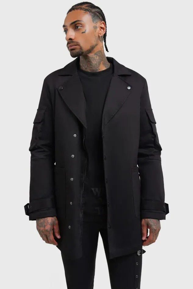 Killstar Lucid Travels Trench Coat Men Jackets and Coats