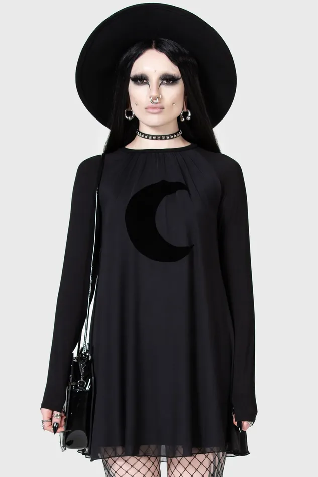 Killstar Lunar Apex Raglan Dress Women Mini