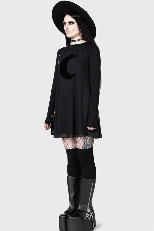 Killstar Lunar Apex Raglan Dress Women Mini