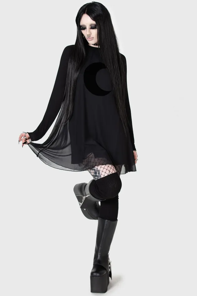 Killstar Lunar Apex Raglan Dress Women Mini