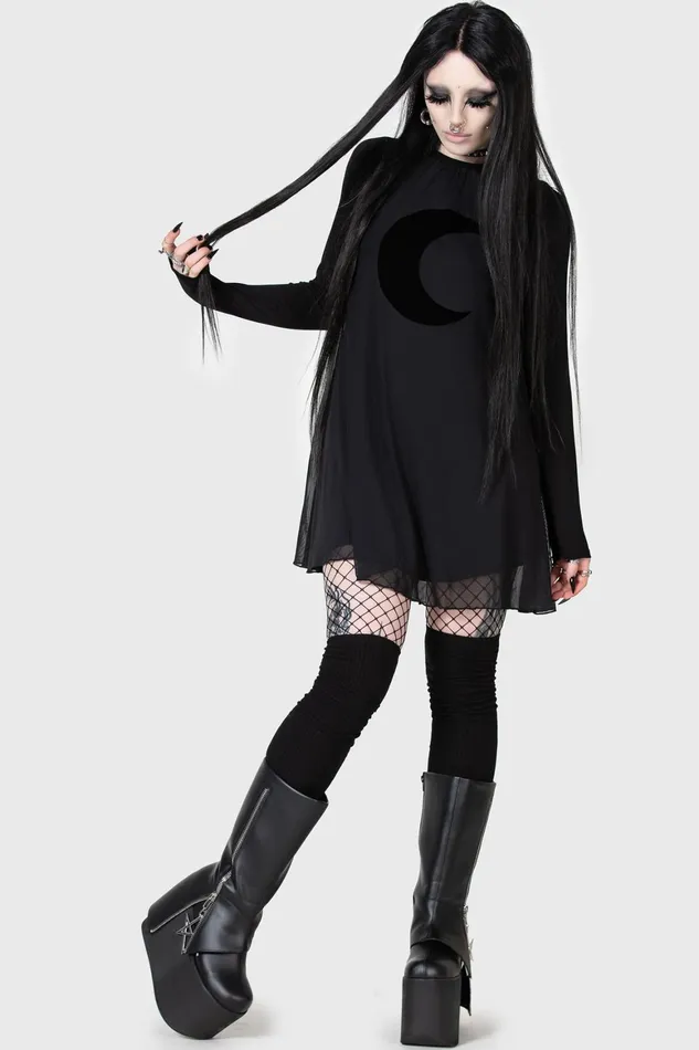 Killstar Lunar Apex Raglan Dress Women Mini