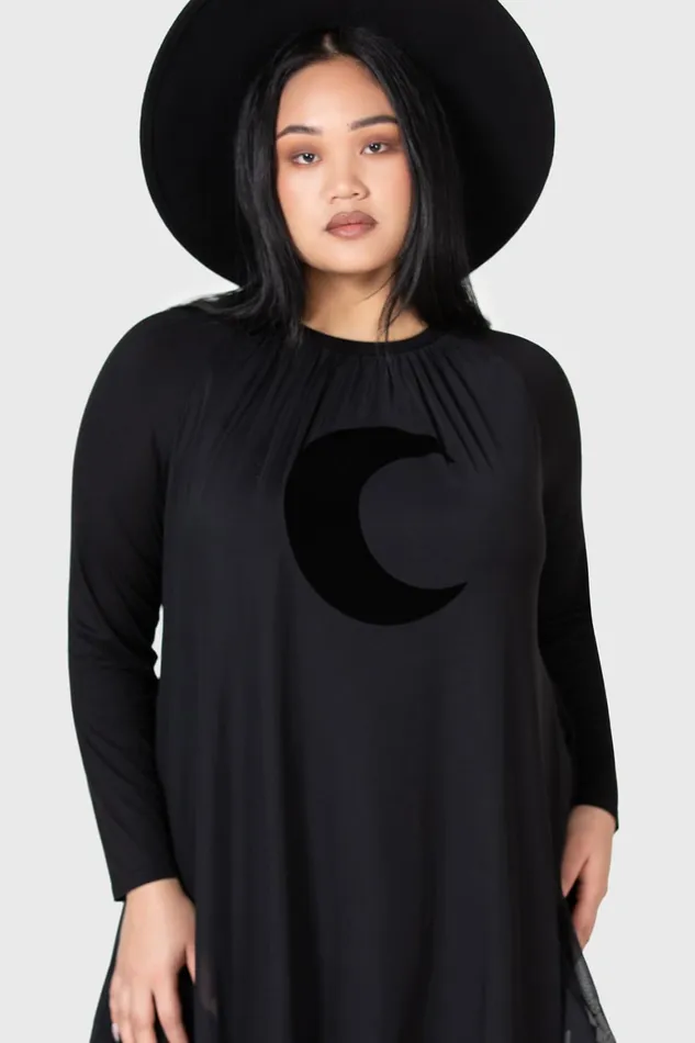 Killstar Lunar Apex Raglan Dress Women Mini