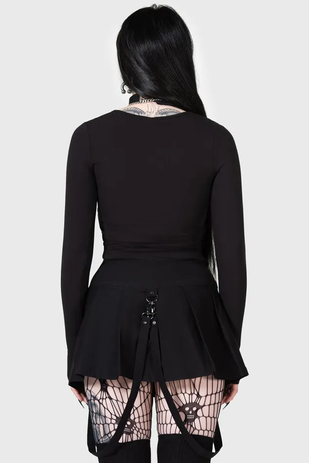 Killstar Lune Sting Ribbed Top Women Crop