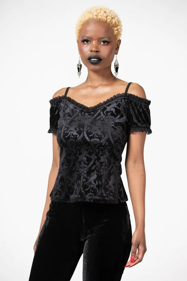 Killstar Mademoiselle Bardot Top Women TShirts and Vests