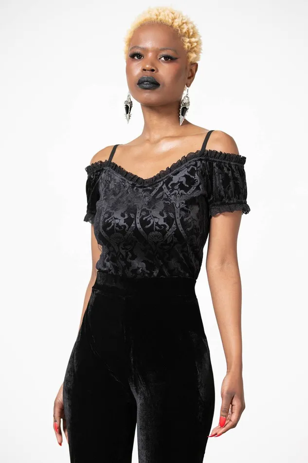 Killstar Mademoiselle Bardot Top Women TShirts and Vests