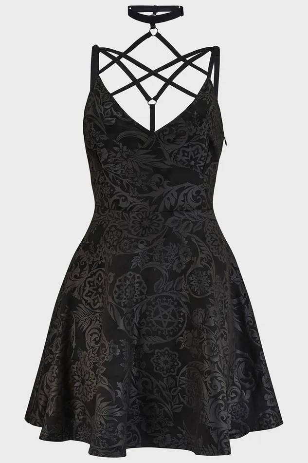 Killstar Magica Skater Dress BLACK LILY Women Party